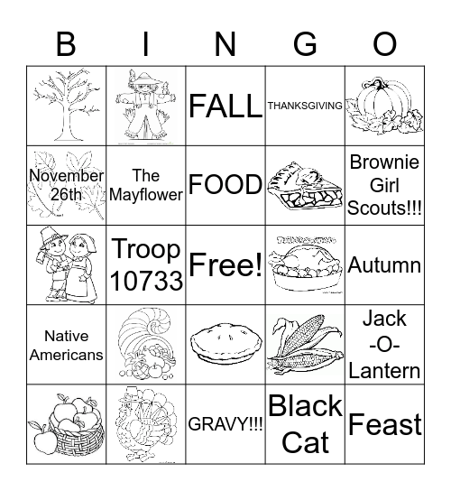 Happy Thanksgiving Bingo Card