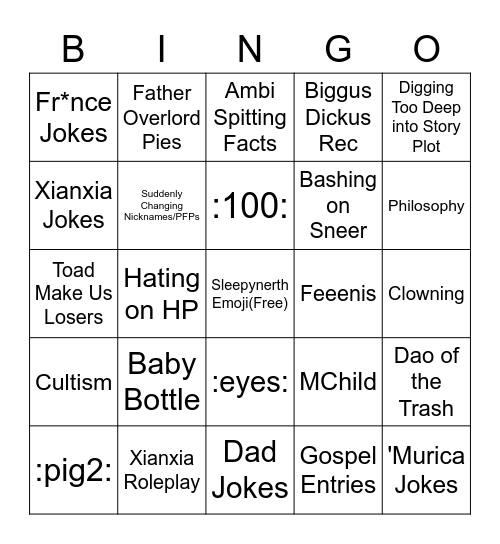 TLO Discord Bingo Card