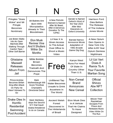 2023 Bingo Board Bingo Card