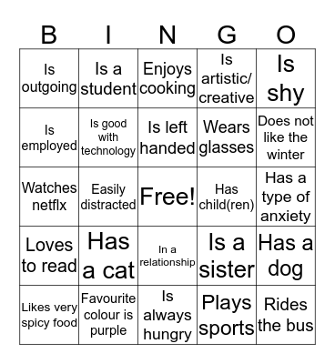 Lauren's bingo Card