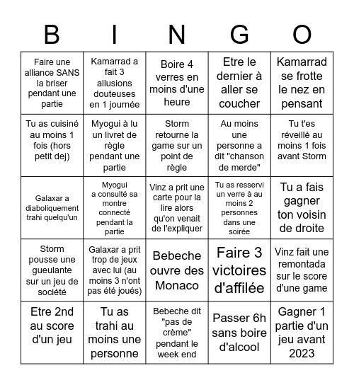 GIGA BINGO DE LA GT 2022-2023 Bingo Card