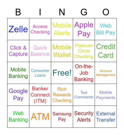 Comerica Bank Bingo Card