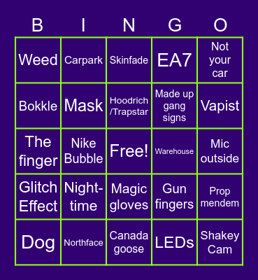 Wee Rappers' Bingo Card