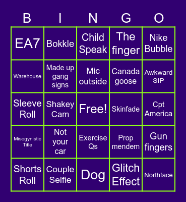 Wee Rappers' Bingo Card