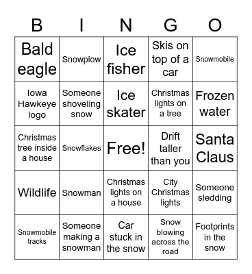 Winter in Iowa BINGO Card