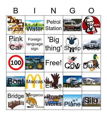 Road Trip 2022 Bingo Card