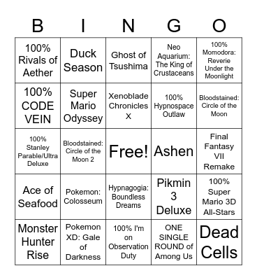 Backlog Bingo Card