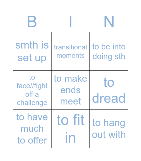 Unit 3.2 Challenge Bingo Card