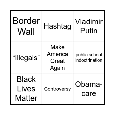 Conservative In-Law BINGO Card