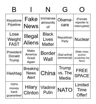 Fox News BINGO Card