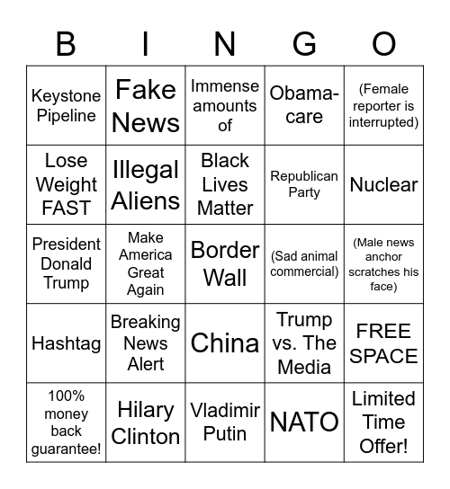 Fox News BINGO Card