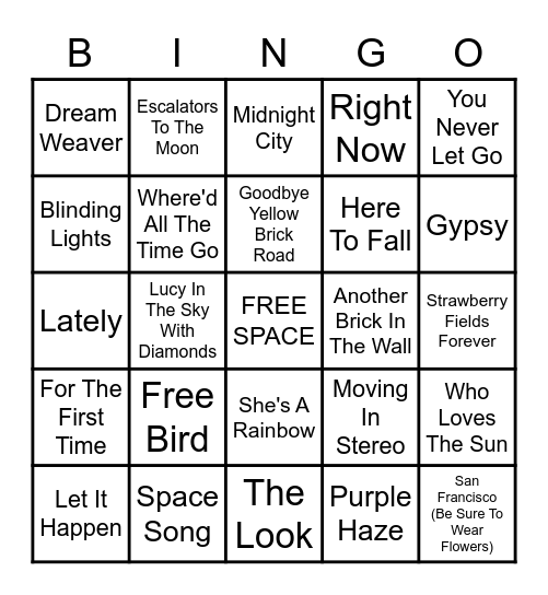 Trippy Bingo Card