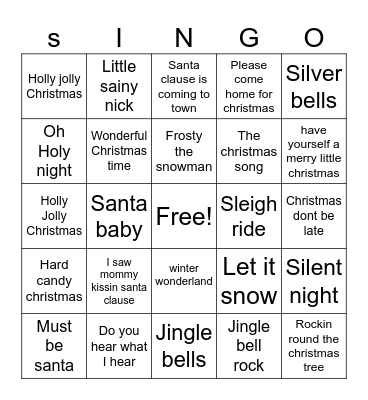 Christmas Bingo Card