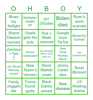 2023 🧚🏼‍♀️✨💫Bingo💫✨🧚🏼‍♀️ Bingo Card