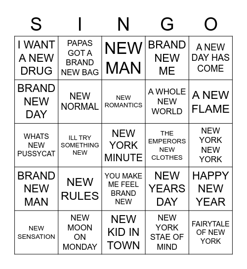 787 NEW NEW NEW YEAR Bingo Card