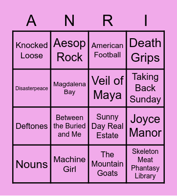 What Music Do You Have In Common With Bingo Card