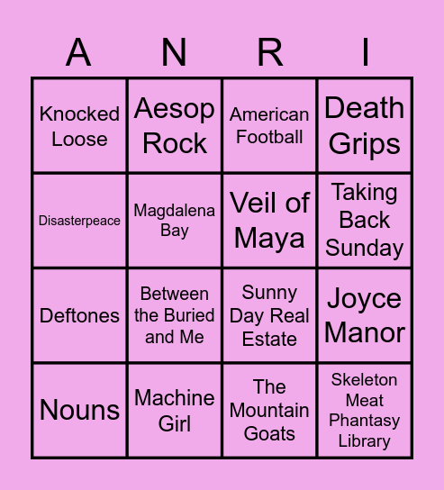 What Music Do You Have In Common With Bingo Card