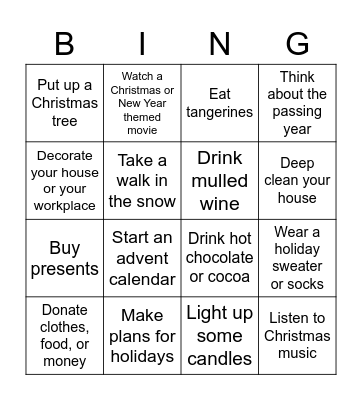 Holiday's bingo Card