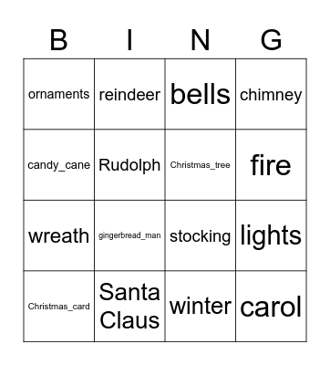 Christmas Bingo Card