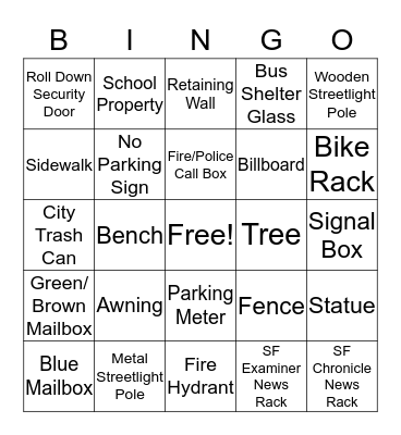 Graffiti (01) - Please write SR# on square Bingo Card