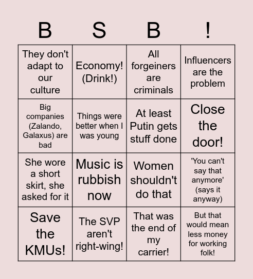 Bullshit Bingo Card