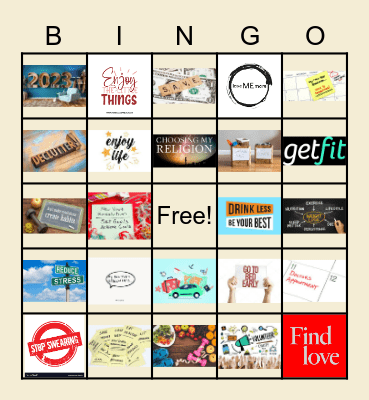 2023 Resolutions Bingo Card