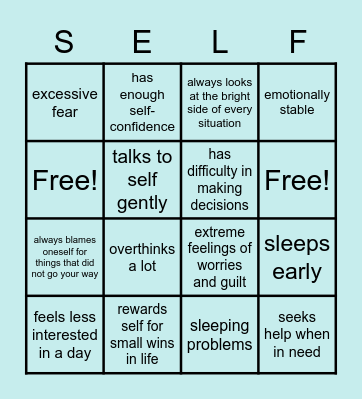 MENTAL HEALTH CHECK-IN Bingo Card
