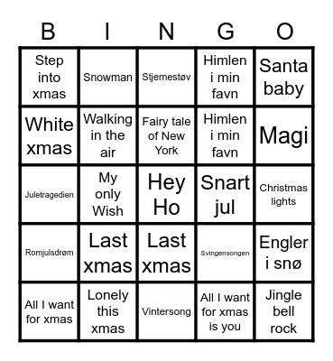 Jule bingo Card