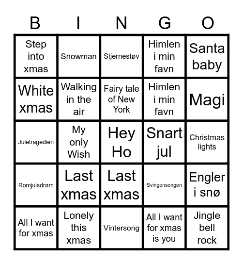 Jule bingo Card
