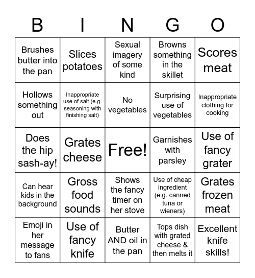 Essen Bingo! Bingo Card