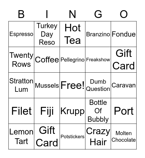 Cru Bingo Card #1 Bingo Card
