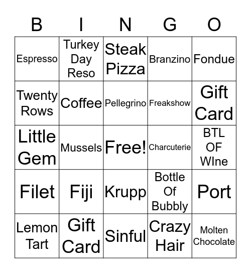 Cru Bingo Card #2 Bingo Card