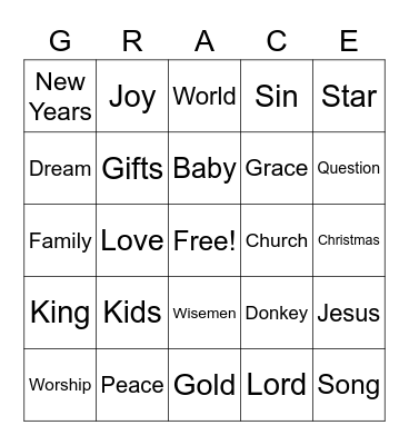 Redeemer Church Sermon Bingo Card