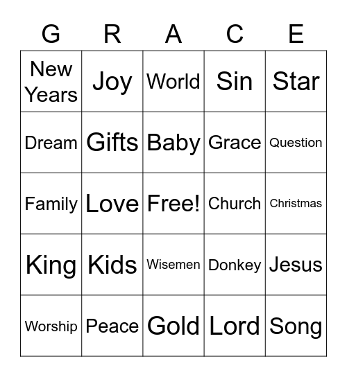 Redeemer Church Sermon Bingo Card