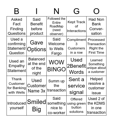 WOW BINGO Card