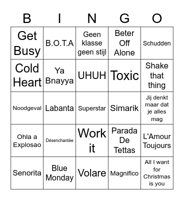 Showlands Disco Bingo New Years Eve Edition Bingo Card
