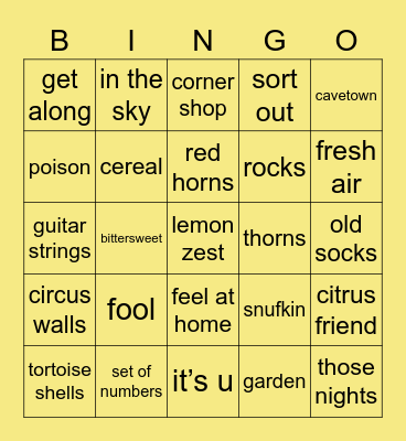 lemon boy bingo! Bingo Card