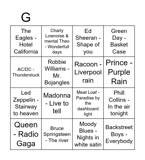 Oud En Nieuw BINGO NED Bingo Card