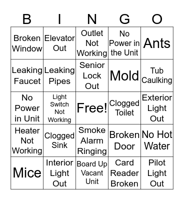HA (01) - Please write SR# on sqaure Bingo Card