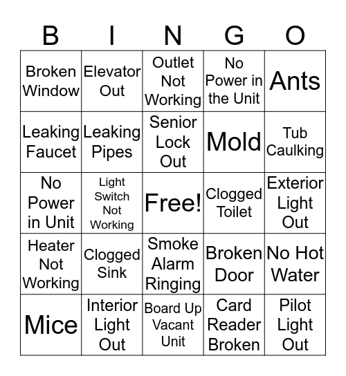 HA (01) - Please write SR# on sqaure Bingo Card