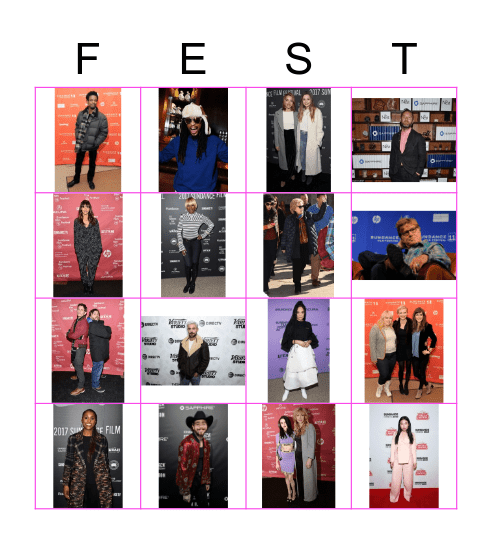 Fest Celebrity Bingo Card