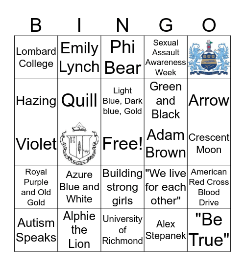 UNI FSL BINGO Card