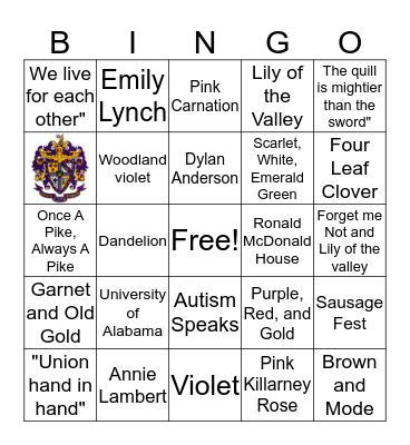 UNI FSL BINGO Card