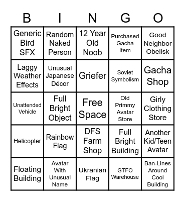 MAINLAND BINGO Card