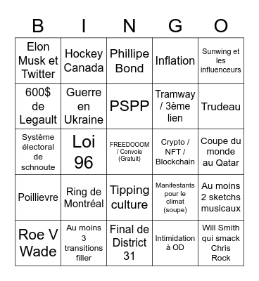 Infoman / Bye Bye 2022 Bingo Card