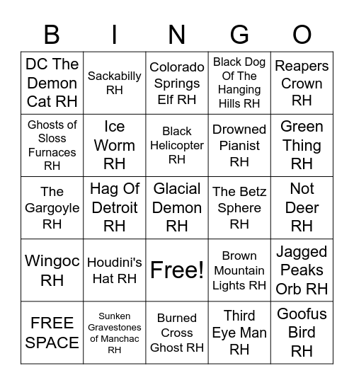 MZ Seance RH Bingo! Bingo Card