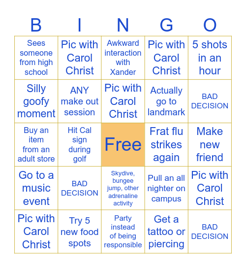 GGGG Sp23’ Bingo Bango Bingo Card