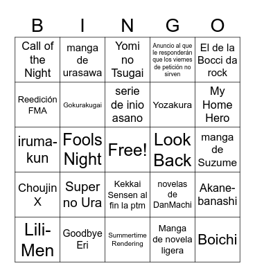 Anuncios Panono 2023 Bingo Card