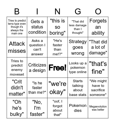 Flash stream bingo Card
