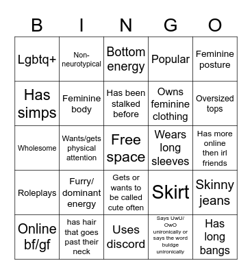 cat Bingo Card